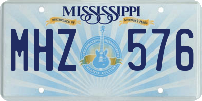 MS license plate MHZ576