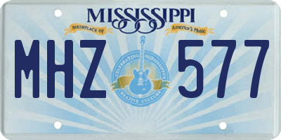 MS license plate MHZ577