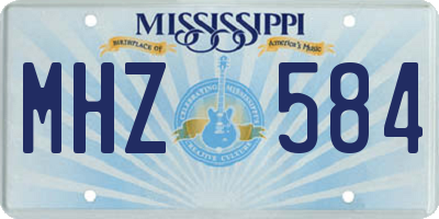 MS license plate MHZ584