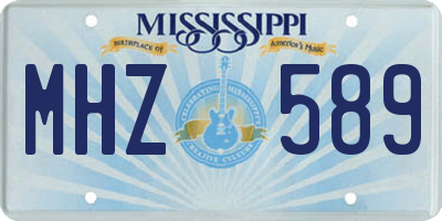 MS license plate MHZ589