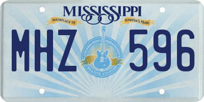 MS license plate MHZ596