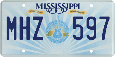 MS license plate MHZ597