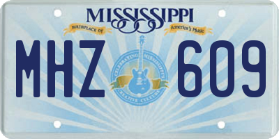 MS license plate MHZ609