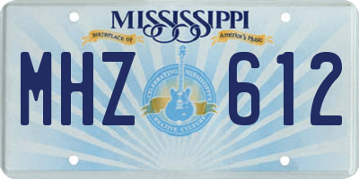 MS license plate MHZ612