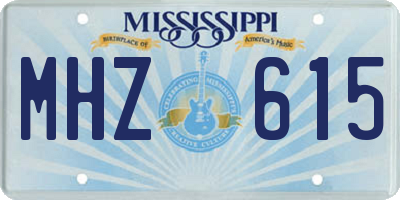 MS license plate MHZ615