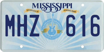 MS license plate MHZ616