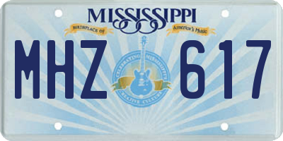 MS license plate MHZ617