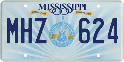 MS license plate MHZ624