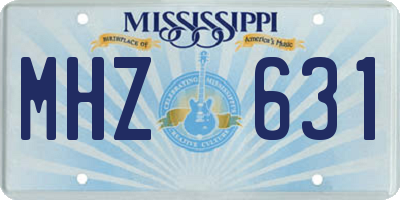 MS license plate MHZ631