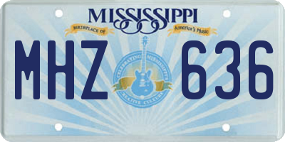 MS license plate MHZ636