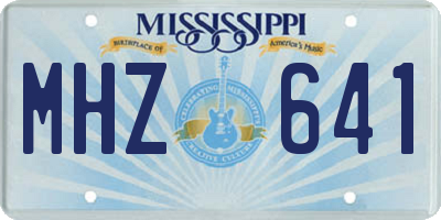 MS license plate MHZ641