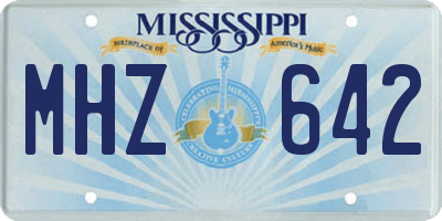 MS license plate MHZ642