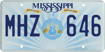 MS license plate MHZ646