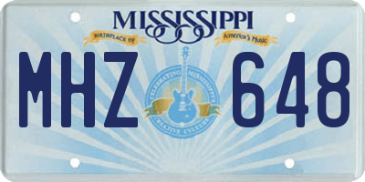 MS license plate MHZ648