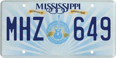 MS license plate MHZ649