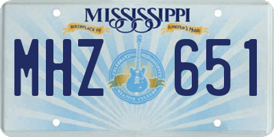 MS license plate MHZ651