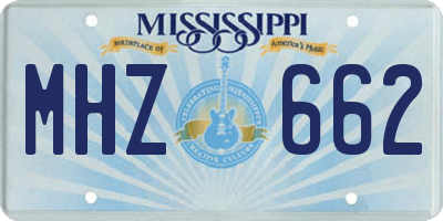 MS license plate MHZ662