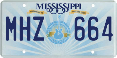 MS license plate MHZ664