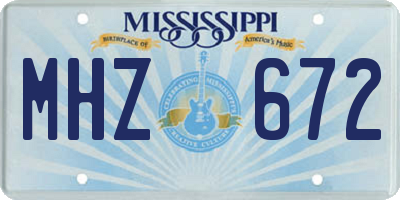 MS license plate MHZ672