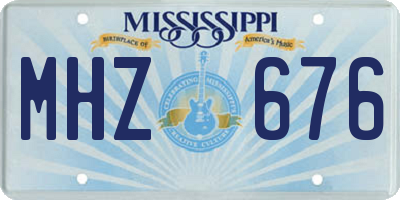 MS license plate MHZ676