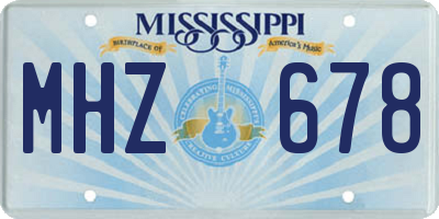 MS license plate MHZ678