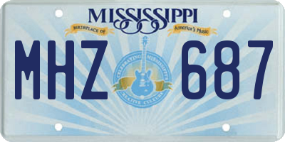 MS license plate MHZ687