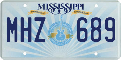 MS license plate MHZ689