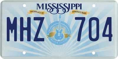 MS license plate MHZ704