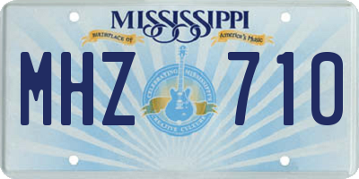 MS license plate MHZ710
