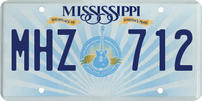 MS license plate MHZ712