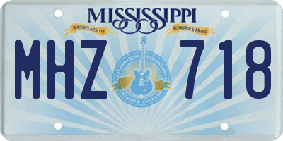 MS license plate MHZ718