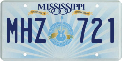 MS license plate MHZ721
