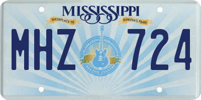 MS license plate MHZ724