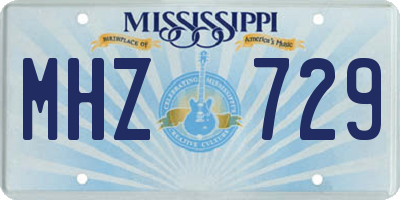 MS license plate MHZ729