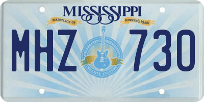 MS license plate MHZ730