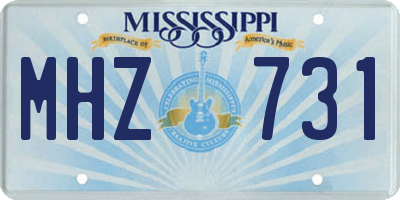 MS license plate MHZ731