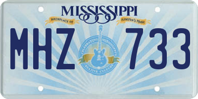 MS license plate MHZ733