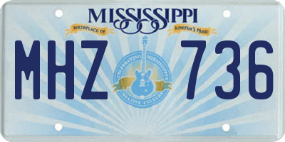 MS license plate MHZ736