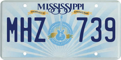 MS license plate MHZ739
