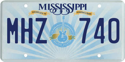MS license plate MHZ740