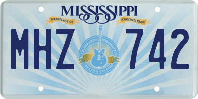 MS license plate MHZ742