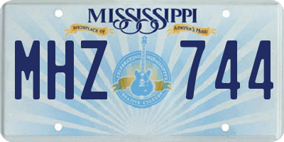MS license plate MHZ744
