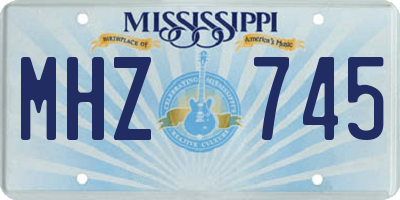MS license plate MHZ745