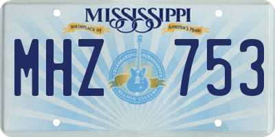 MS license plate MHZ753