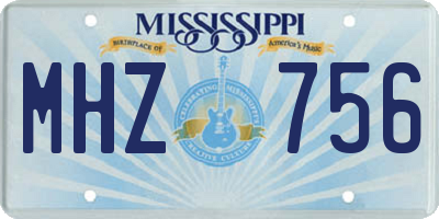MS license plate MHZ756