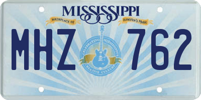 MS license plate MHZ762