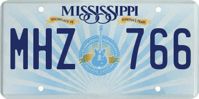 MS license plate MHZ766