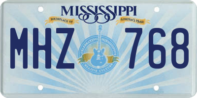 MS license plate MHZ768