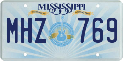 MS license plate MHZ769