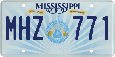 MS license plate MHZ771